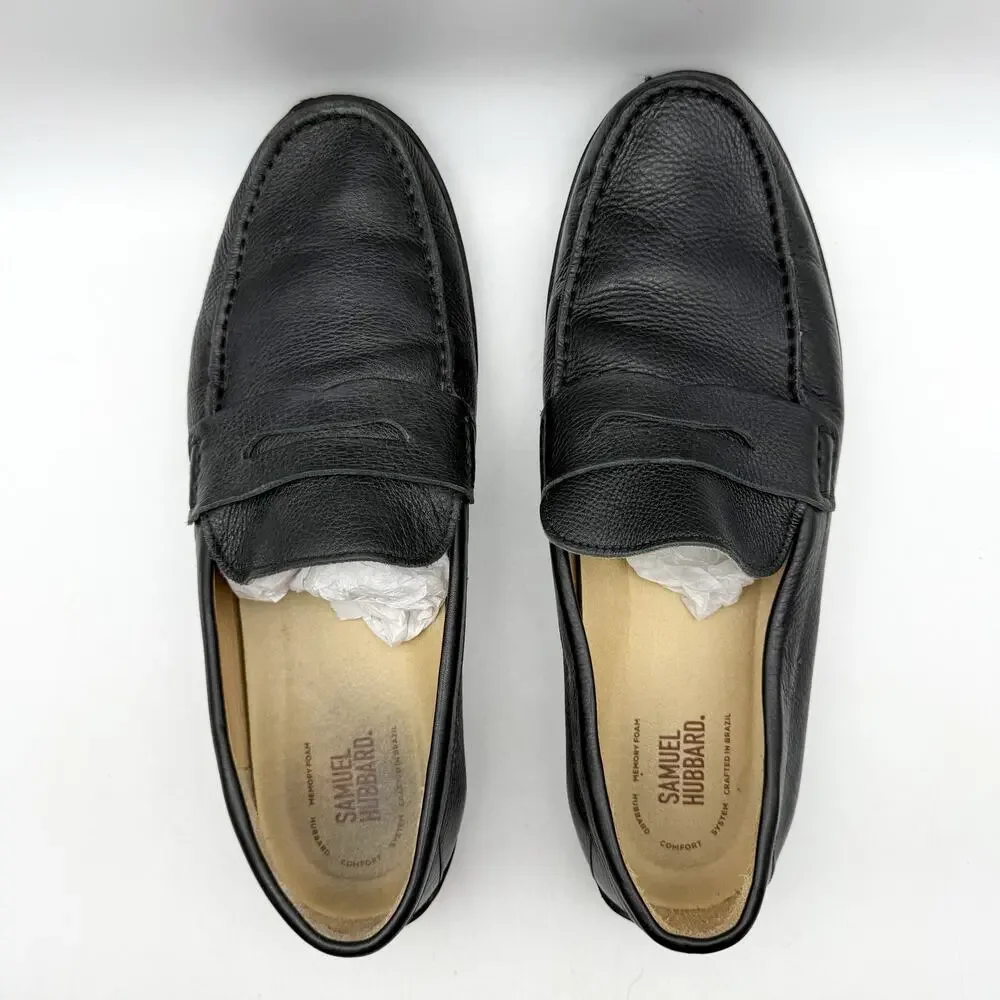 Samuel Hubbard Mens Free Spirit Loafers LEFT 12 Wide RIGHT 12 M Black Leather